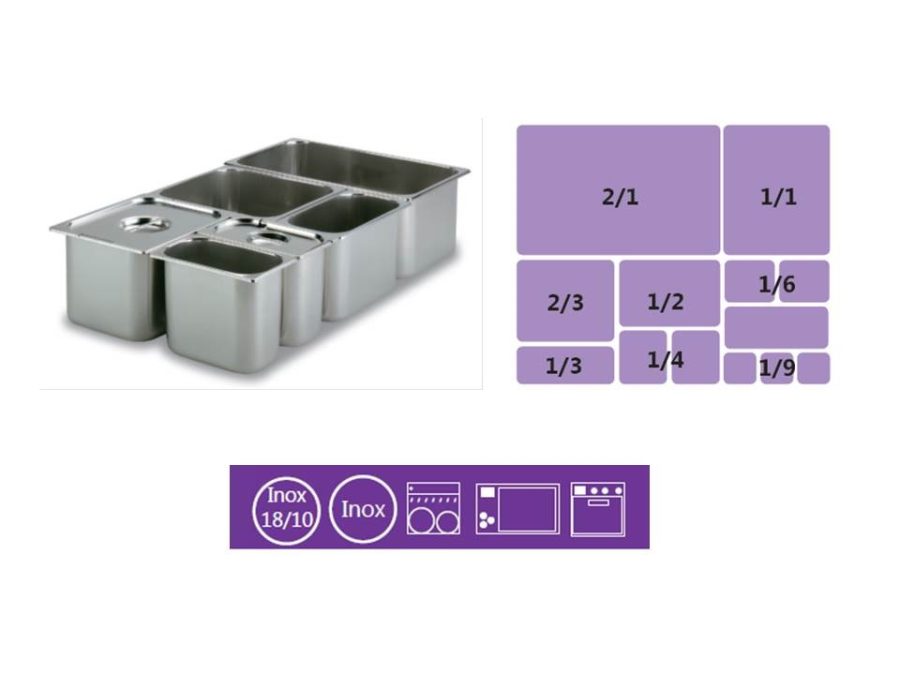 Cubeta GN 1/1 acero inoxidable 18/10 de Lacor