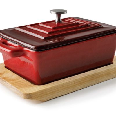 Cacerola rectangular con tapa Magma Red de Lacor