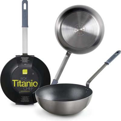 Wok TITANIO CHEF aluminio forjado de Ibili