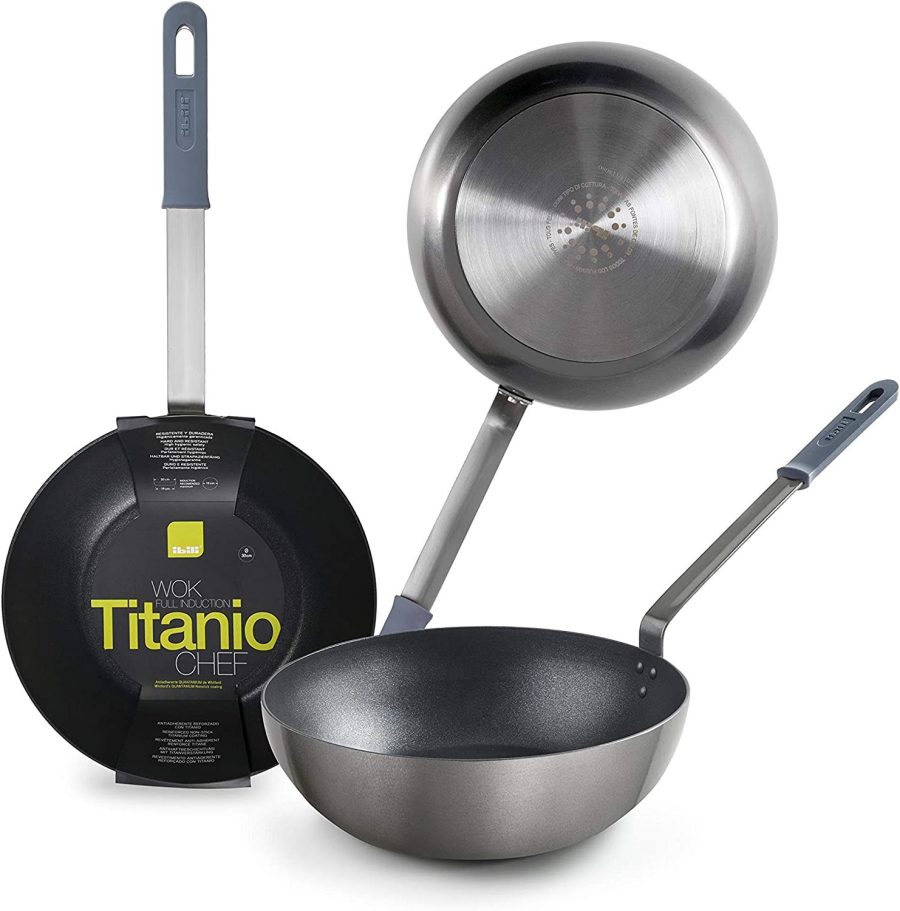 Wok TITANIO CHEF aluminio forjado de Ibili