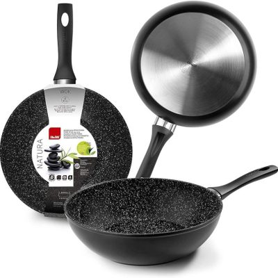 Wok NATURA aluminio fundido para inducción de Ibili